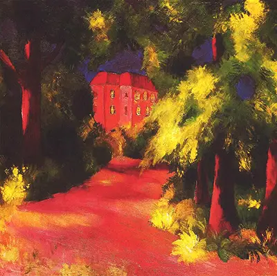 Red House in the Park August Macke